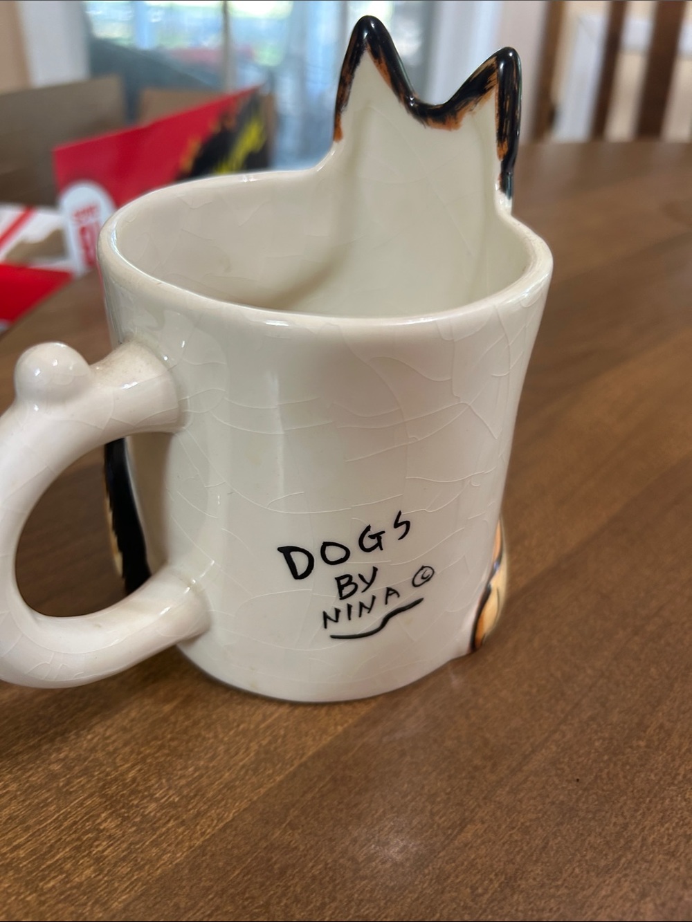 Vintage Dogs by Nina Hand Painted German Shepherd coffee mug. - Picture 3 of 7
